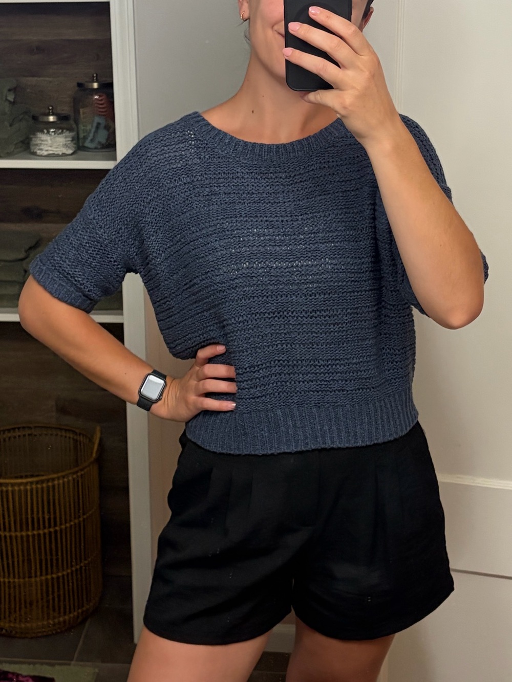 Open knit sweater